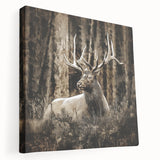 Side view of a stretched canvas showcasing a wild deer design, highlighting intricate details and vibrant colors, perfect for nature-themed home decor.