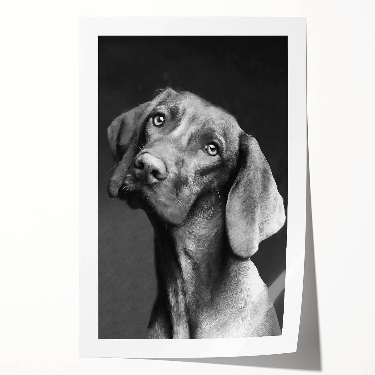 Vibrant rolled wall art print showcasing a colorful design of various dog breeds in a whimsical, artistic style, perfect for animal lovers’ home decor.