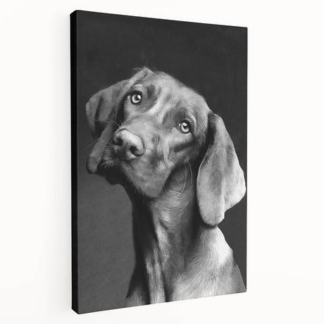 Stretched canvas wall art showcasing a vibrant dog-themed design with colorful illustrations, perfect for animal lovers and home decor enthusiasts.