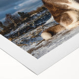 Rolled canvas wall art showcasing a vibrant dog design with colorful illustrations, perfect for animal lovers, packaged securely for easy display.