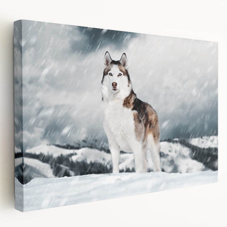 Stretched canvas artwork showcasing a vibrant collection of wild dog designs in a natural setting, perfect for animal lovers and home decor enthusiasts.