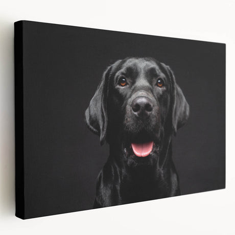 Stretched canvas wall art showcasing a playful collection of dogs in various poses, featuring vibrant colors and detailed expressions, perfect for animal lovers' decor.
