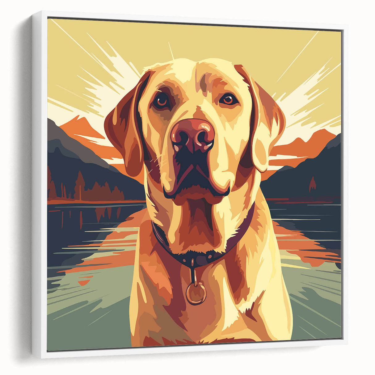 Framed wall art collection showcasing a stunning design of wild dogs in a natural setting, featuring vibrant colors and intricate details, perfect for animal lovers.