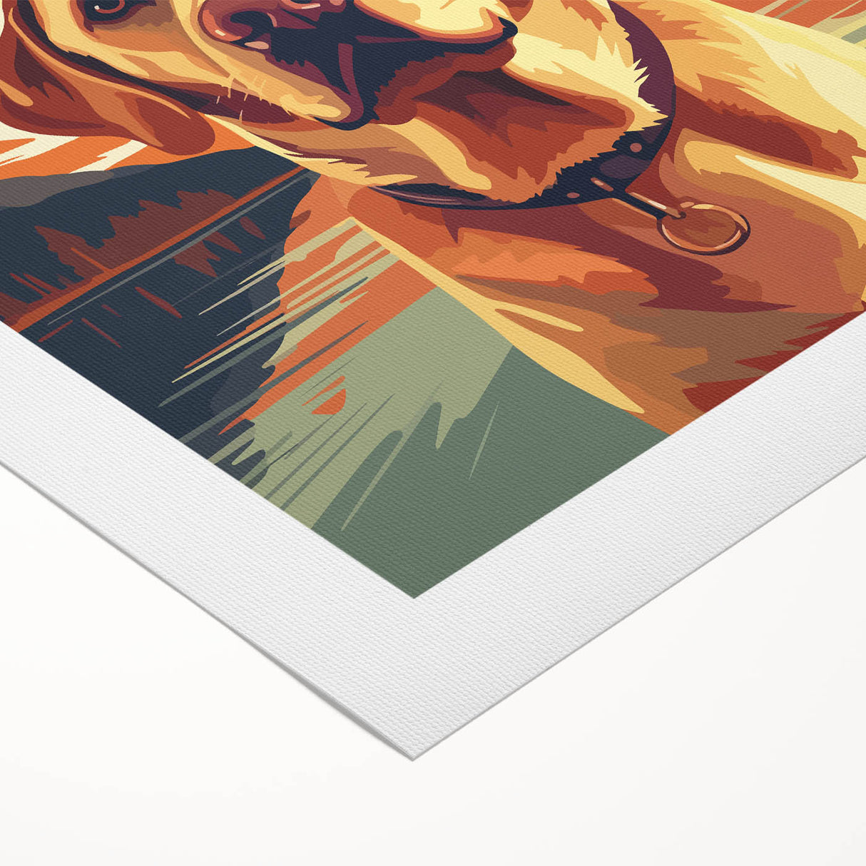 Rolled canvas featuring a vibrant dog-themed wall art design, showcasing playful canine illustrations in various colors, perfect for animal lovers' decor.