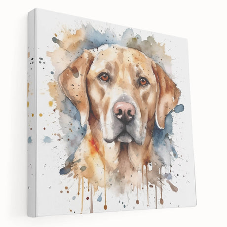 Vibrant stretched canvas wall art showcasing a playful dog design, highlighting vivid colors and fine details, perfect for animal lovers and home decor.