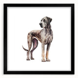 Framed wall art collection featuring a stylish design of various dog breeds in a modern black frame, perfect for animal lovers' home decor.