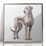 Framed wall art collection featuring a vibrant design of wild animals and dogs, showcasing intricate details and a sleek silver frame, perfect for home decor.