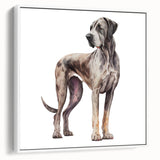 Framed canvas wall art showcasing a collection of dog illustrations in vibrant colors, displayed against a white background, ideal for animal lovers' decor.