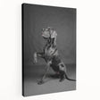Stretched canvas wall art showcasing a playful dog design in vibrant colors, perfect for pet lovers and home decor enthusiasts. Ideal for adding a whimsical touch to any room.