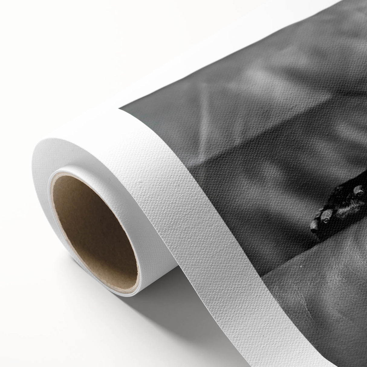Rolled canvas showcasing a vibrant dog-themed wall art design, featuring playful canine illustrations in various colors, perfect for animal lovers' decor.