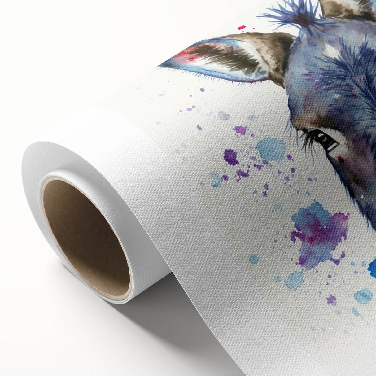 Donkey-themed wall art on rolled canvas, showcasing vibrant colors and intricate designs, perfect for animal lovers and home decor enthusiasts. Ideal for adding a whimsical touch to any room.