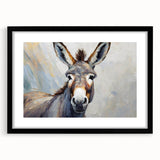 Black-framed wall art featuring a whimsical donkey design from the Animals A Wild Life collection, perfect for adding a playful touch to any home decor.