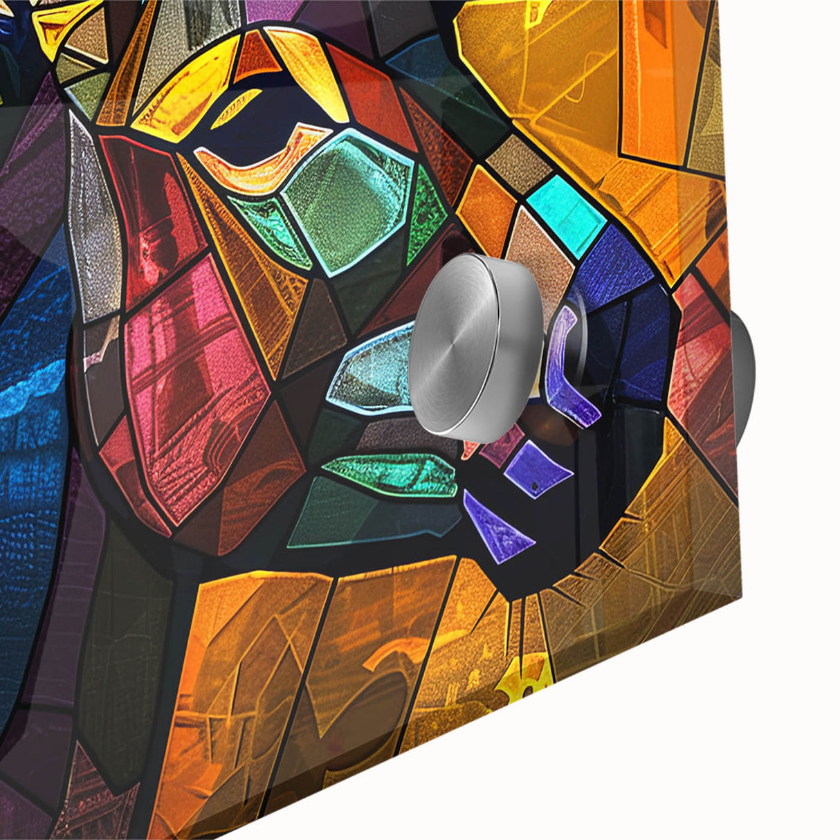 Close-up of an acrylic wall art piece showcasing a beautifully detailed donkey design, featuring vibrant colors and intricate textures, perfect for animal lovers.