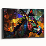 Framed wall art featuring a stylish black donkey design in a side view, showcasing intricate detailing and modern aesthetics, perfect for animal lovers' decor.