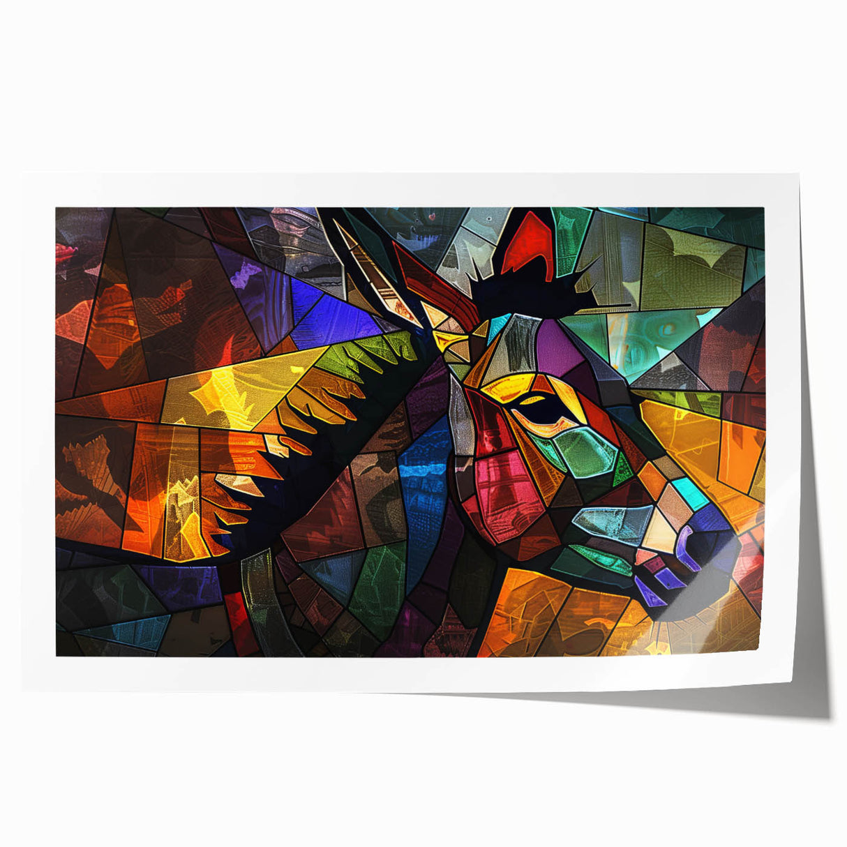 Donkey-themed wall art print showcasing vibrant colors and intricate details, designed for wildlife enthusiasts, rolled for easy framing and display.