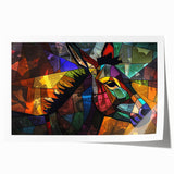 Donkey-themed wall art print showcasing vibrant colors and intricate details, designed for wildlife enthusiasts, rolled for easy framing and display.