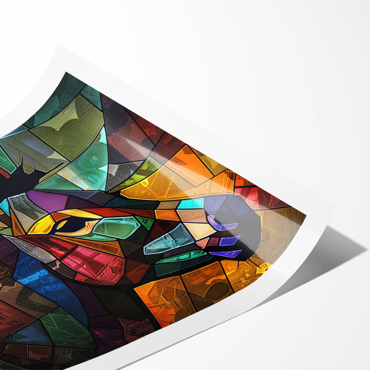 Donkey wall art design featuring vibrant colors and intricate patterns, rolled and packaged in a protective tube, ideal for animal-themed decor.