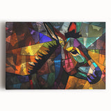 Stretched canvas art piece showcasing a whimsical donkey design, featuring vibrant colors and intricate details, perfect for animal lovers' home decor.