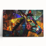 Stretched canvas wall art featuring a whimsical donkey design, showcasing vibrant colors and intricate details, perfect for animal lovers and home decor enthusiasts.