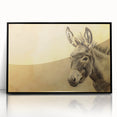 Framed wall art featuring a striking black donkey design in an acrylic finish, showcasing intricate details and vibrant colors, ideal for animal lovers.