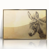 Framed wall art showcasing a vibrant donkey design with intricate details, featuring a gold-acrylic frame that enhances its artistic appeal and elegance. Ideal for animal lovers and home decor enthusiasts.