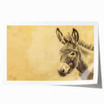 Rolled print of a whimsical donkey illustration in vibrant colors, showcasing playful details and textures, perfect for animal lovers and home decor enthusiasts.