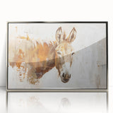 Framed wall art featuring a stylish donkey design in silver acrylic, showcasing intricate details and vibrant colors, perfect for enhancing modern home decor.