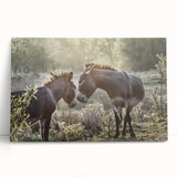 Stretched canvas wall art depicting a whimsical donkey design in vibrant colors, ideal for adding a playful touch to home decor or animal-themed spaces.