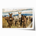 Rolled wall art print showcasing a vibrant donkey design, featuring intricate details and earthy tones, perfect for animal lovers and home decor enthusiasts.