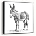 Framed wall art featuring a black donkey design from the 'Animals - A Wild Life' collection, showcasing intricate details and vibrant colors, perfect for animal lovers.