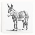 Stretched canvas wall art featuring a whimsical donkey design in vibrant colors, showcasing intricate details and textures, perfect for animal lovers' decor.