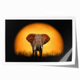 Elephant-themed wall art print showcasing a vibrant and detailed illustration of a majestic elephant against a colorful abstract background, ideal for wildlife enthusiasts.