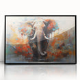Framed wall art featuring a striking black-and-white design of an elephant, showcasing intricate details and textures, perfect for adding a touch of wildlife-inspired elegance to any interior decor.