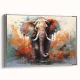 Framed canvas wall art showcasing a side view of a majestic elephant, designed with intricate details in a silver color palette, adding a touch of elegance to any decor. Ideal for animal lovers and wildlife enthusiasts, this piece enhances interior aesthetics with its stunning representation of nature.