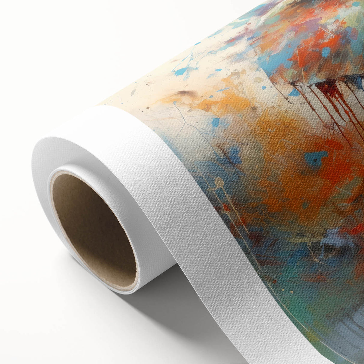 Elephant design rolled canvas wall art showcasing vibrant colors and intricate details, ideal for nature lovers' decor. Packaged securely in a cardboard tube.