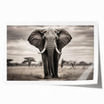 Elephant-themed wall art print showcasing a vibrant, detailed design of an African elephant in its natural habitat, rolled and ready for framing or display.