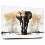 Acrylic wall art featuring a side view of a majestic elephant, showcasing intricate details and natural colors, perfect for wildlife enthusiasts and home decor.
