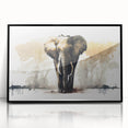 Framed wall art featuring a striking black and white elephant design, showcasing intricate details and textures, ideal for wildlife enthusiasts and modern decor.