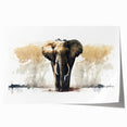 Elephant-themed wall art print showcasing a vibrant, colorful design inspired by wildlife, perfect for home decor or animal lovers, rolled for easy display.