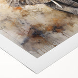 Elephant design wall art on rolled canvas showcasing vibrant colors and intricate details, perfect for wildlife-themed decor. Packaged in a protective tube for easy display.