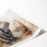 Colorful African elephant wall art print showcasing a vibrant design, perfect for home decor. Ideal for animal lovers and art enthusiasts, adding a touch of wildlife to any space.