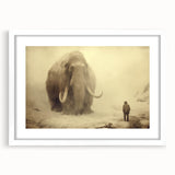Framed wall art featuring a majestic elephant design in a minimalist style, showcasing intricate details and a white mat finish, perfect for animal lovers’ decor.