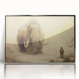 Framed wall art featuring a striking silver-accented elephant design, showcasing intricate details and a contemporary aesthetic, perfect for wildlife enthusiasts.