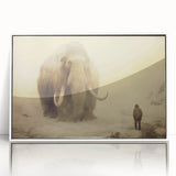 Framed acrylic wall art featuring a striking elephant design in a white frame, showcasing the beauty of wildlife. Ideal for nature enthusiasts and home decor.