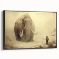 Framed canvas wall art showcasing a side view of an African elephant, featuring intricate details and a vibrant color palette, perfect for wildlife enthusiasts.