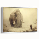Framed canvas wall art featuring a side view of a majestic elephant in a minimalist design, perfect for enhancing modern decor with a touch of wildlife elegance.