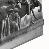 Close-up of a vibrant acrylic glass wall art piece showcasing an elephant design in a lush, colorful jungle setting, perfect for wildlife enthusiasts and home decor.