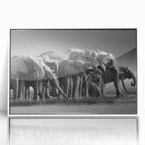 Framed wall art featuring a stunning elephant design in vibrant colors, showcasing intricate details and textures, perfect for wildlife enthusiasts and home decor.