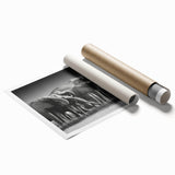 Elephant-themed wall art design showcasing a vibrant illustration of a majestic African elephant on a rolled canvas print, ideal for wildlife enthusiasts.