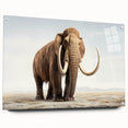 Side view of an acrylic glass wall art featuring a detailed elephant design, set against a vibrant backdrop, ideal for wildlife decor enthusiasts. The artwork showcases intricate textures and colors, making it a striking addition to any interior space.